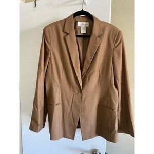 Evan Picone Suit Blazer Jacket Coat Camel Brown Size 16 L/XL EUC